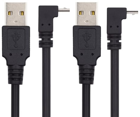 NFHK Câble de Charge de données coudé vers Le Haut et vers Le Bas à 90 degrés Micro USB 5 Broches vers USB 2.0 Type-A pour téléphone, Tablette, Appareil Photo 100 cm