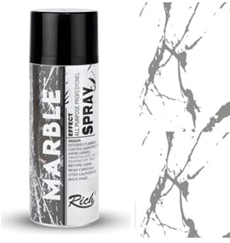 Rich Spray Marmoreffekt 200ml-Silber– Spray für Marmor-Effekte auf Oberflächen, ideal für kreative Dekorationen, künstlerische Anwendungen, schnelle Trocknung und glänzender Silber-Effekt