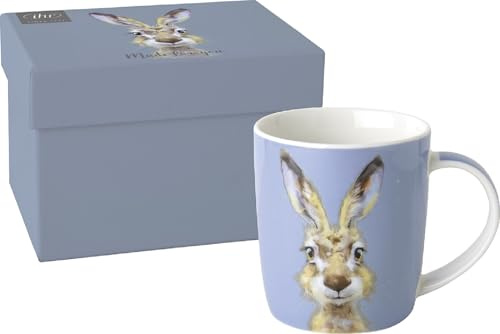 IHR - POM 1078840 - Kaffeebecher, Rabbit Buster, Hase, Porzellan, 8,5cm x 9cm, 300ml, mit Geschenkverpackung