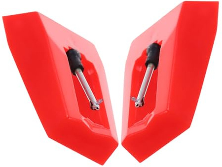 Abaodam 2pièces Aiguilles De Remplacement Pour Platine Vinyle Stylus Pour Gramophone Et Phonographe Aiguilles Pour Longue Durée Utilisation Couleur Rouge