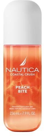Nautica | Acqua profumata per il corpo Coastal Crush | Acqua profumata femminile per corpo e capelli dal profumo gourmand succoso fruttato | 236ml, Peach Bite