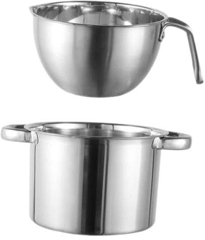 Hoement Olla para Chocolate Inoxidable Baño María Calentador de Utensilio de Cocina para Cocinar Olla para Calentar 1 Juego
