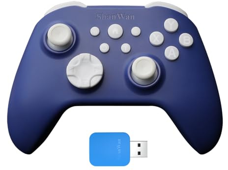 ShanWan Maniglia Wireless Wireless per Switch - Maniglia Bluetooth con Joystick Hall, Compatibile con Switch/Lite/OLED/Switch 2, Windows, Android, iOS, Vibrazione e Risveglio Rapido