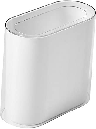 LOVIVER Rectangle Small Office Garbage Can, Corbeille à Papier, Poubelle étroite et Pratique, Poubelle Ouverte Mince, pour la Maison, Le Salon, Le Bureau, Blanc