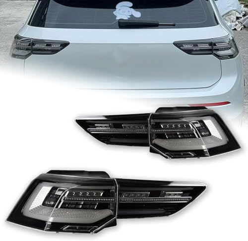 JsjjQf Auto Fari Posteriori per VW Golf 8 Golf8 MK8 2020 2021 2022 2023,Indicatore di Direzione Luce Lampada Freno Luci Retromarcia Freno Paraurti Posteriore,Smoked-Normal