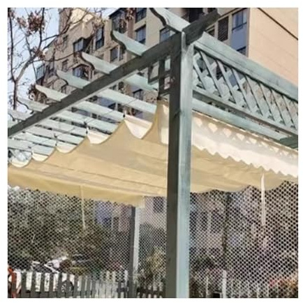 Parasol ajustable con forma de U, retráctil, con forma de U, techo deslizante, diseño conectable, perfecto para pérgolas, patios, terrazas, balcones