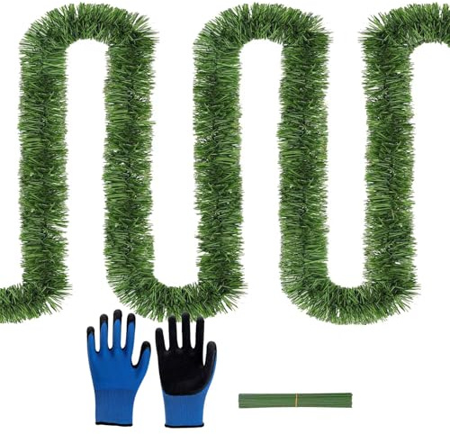 Ghirlanda Natalizia Verde, Ghirlanda Artificiale Pino Realistica, Ghirlande Natalizie per Interno e Esterno, Decorazioni per Albero di Natale Scale Camino Ringhiere (10m)