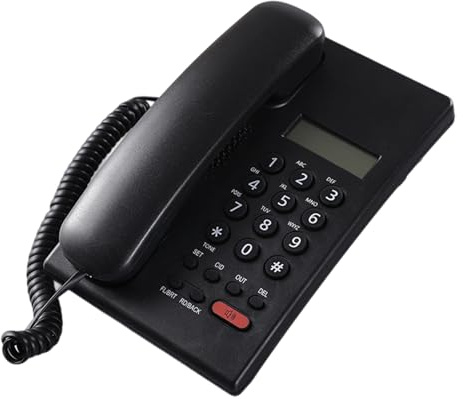 FANSHINUO Téléphone filaire de base pour personnes âgées - Téléphone domestique analogique avec affichage des appels - Petit bureau - Téléphone pour chambre d'amis