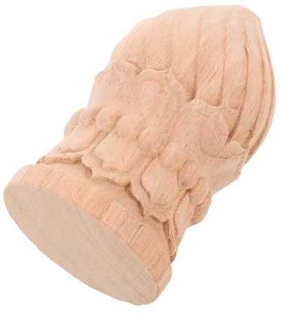 WEKAMOS Capiteles decorativos de madera remate de piña de madera tapa para de escalera tapa de de barandilla balaustres de escaleras adorno Beige