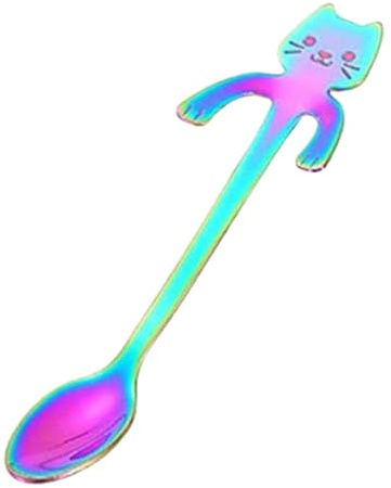 ETUCYNG Cat Spoon Kaffeelöffel – Teelöffel Katze Niedlich Mini Katze Design, niedlicher Mini-Löffel Küchenhelfer aus Edelstahl, niedliches Dessert Scoop
