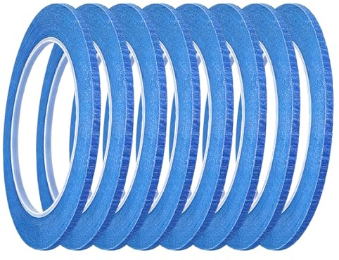 Low Tack Masking Tape, 1/8 Inch Blue Painters Tape for Painting, 8 Rolls