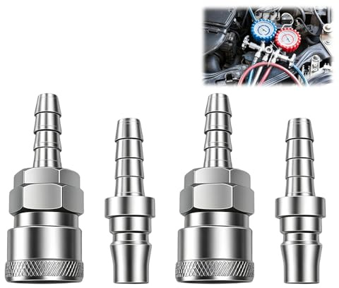 4PCS Raccord Rapide Air Comprimé, 8 mm Raccord Rapide Pneumatique Coupleur | Pneumatique d'Air Kit Compresseur, Kit de Connecteurs Pneumatiques - Tuyau Air Comprimé du Connecteur Mâle et Femelle