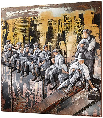 Kobolo Wandbild Wanddeko Metallbild 3D-Bild New York 90x90 cm