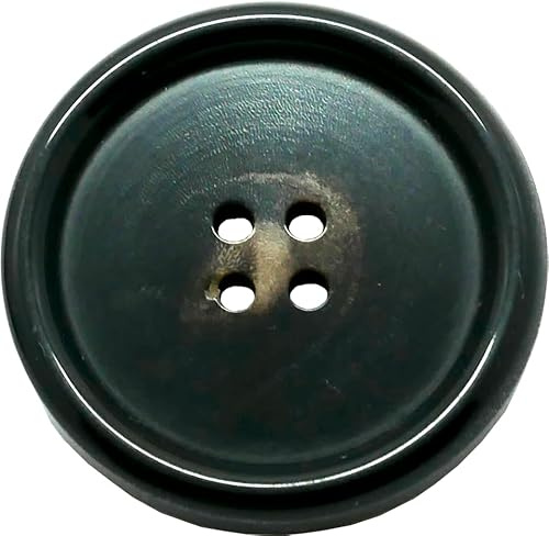 LÜNA Knöpfe ECHT HORN schwarz, 30mm, 6 Stück