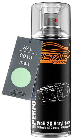 TRISTARcolor RAL 6019 Weissgrün matt 2K Acryl Spraydose Sprühdose Spritzlack Sprühlack 400 ml schnelltrocknend