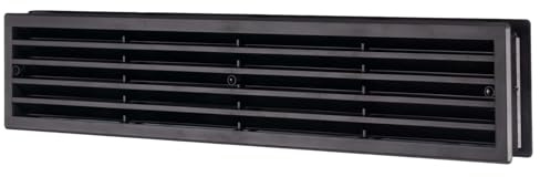 Rejilla de ventilación para puerta (457 x 92 mm, plástico ABS), color negro