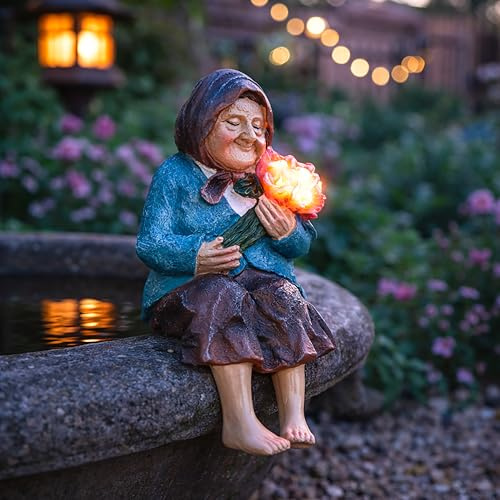 Marco Paul Grandmother Grandparent Statue Grandma Figurine Resin Ornament Decorative Sculptures Keepsake Home Garden Indoor Outdoor Novelty Couple Gift Nana Grandma