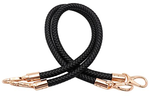 Handtaschengriffe Taschenhenkel Pu Leder 2 Pcs Taschengriffe Leder Schwarz Handtasche Riemen Schwarz 60 cm Taschengurt Mit 2 Karabinerhaken DIY Taschenzubehör Schultergurt für Taschenriemen Ersatz