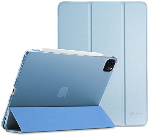 ProCase Hülle für iPad Pro 11 Zoll 2022/2021/2020 (4/3/2 Generation), Dreifach Falt Klapp Schutzhülle, Ultra Dünn Leicht Ständer Schale Smart Case Cover -Himmelblau