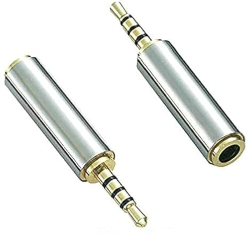 Adhiper 2.5mm to 3.5mm Stereo Jack Adapter (2 Pack) for Headphones, Tablets, Smartphones, PC & Laptops