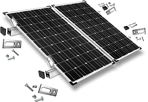 Befestigungskit mit Stockschrauben für Schrägdachmontage 2 Solarpanele Rahmenhöhe 35mm