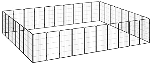 vidaXL Hunde Laufstall 36-TLG. 50x100cm Stahl Pulverbeschichtet Welpenauslauf