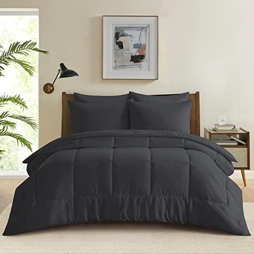 YASMENG Bettdecke 135x200 200 GSM Ganzjahresdecke Sommerdecke 135x200 Mikrofaser Bettdecken Weich Atmungsaktive Duvet Kinderbettdecke Einzelbett Grau Dunkelgrau