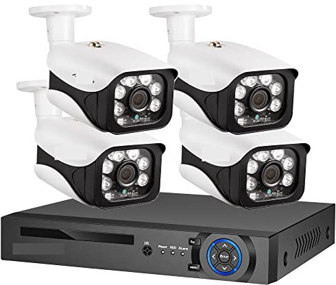 Security Camera System 8MP Security Camera System 4K POE NVR Outdoor Video Surveillance Kit Home IP CCTV Camera Set Home Security Outdoor Surveillance Cameras/56 ( Color : 4ch Nvr and 4 Camera , Size