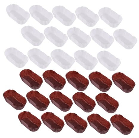 Cabilock 2000 Stk Gebürstetes Kuchenblech Cupcake-liner Aus Papier Cupcake-backblech Grillschale Mini-laibpfanne Ovale Backförmchen Backen Tasse Liner Backbecher Baby Hochzeit Spielereien