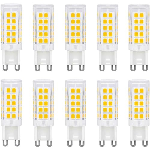 ZFQ G9 LED-Leuchtmittel 5 W, entspricht 50 W Halogen, Warmweiß 3000 K, 500 lm, Nicht Dimmbar, Kein Flackern, energiesparende G9-LED-Glühbirnen für Heimbeleuchtung, AC 220–240 V, 10 Stück