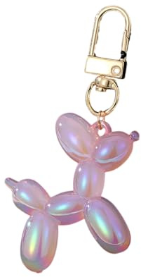 COLORFUL BLING Jelly Balloon Dog Keychain Accessories Backpack Pendant for Women, U, 1