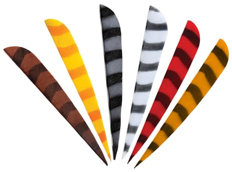 BEARPAW PRODUCTS Pfeilfedern Natur RW Parabol 5 Zoll Barred - Befiederung für Pfeile, echte Truthahnfedern, präzise Flugstabilität für Bogenschießen, Recurve & Langbogen, Bearpaw Archery Fletching