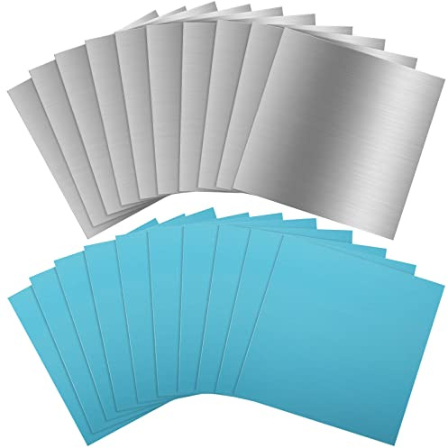 ZOFUN 20 placas de aluminio de 0,5 mm, 15 x 15 cm, chapa de aluminio 6061, chapa de aluminio 6061, placa de metal con lámina protectora, placa de perforación, placa de práctica para modelismo
