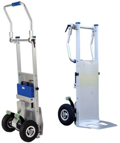 FANGZHL Elektrischer Treppensteiger,Mobile Tragbare Treppe,Zusammenklappbarer Trolley Auf Rädern,Aluminiumlegierung,Mit Klappbarem Griff,Tragfähigkeit 200 Kg/440 Lbs A
