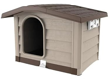 Hundehütte 'Bungalow' mittelgroß für Hunde - cm 110 x 94 x Höhe 77 - aus Kunststoff
