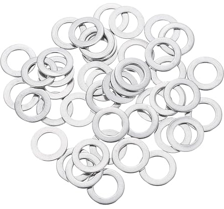 QUARKZMAN 50 Stück M8 Unterlegscheiben, 8x14x0,8 mm Verdickte 304 Edelstahl Flache Beilagscheiben für Schraube, Bolzen, Automobil, Industriemaschinen