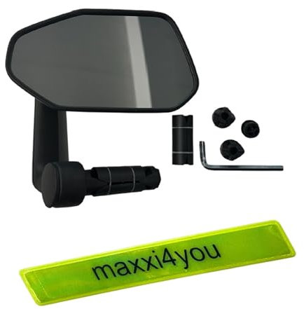 Ceviss Universal Fahrradspiegel RM-15E für Innenklemme 15-20mm Bike oder E-Bike inkl. maxxi4you Reflexband