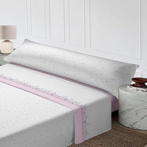 Rufino Díaz Juego Sábanas 3 Piezas Algodón 30 cm Canaima (Lila - 105 cm) - Taco Extra Suave - para una sensación acogedora y de Confort