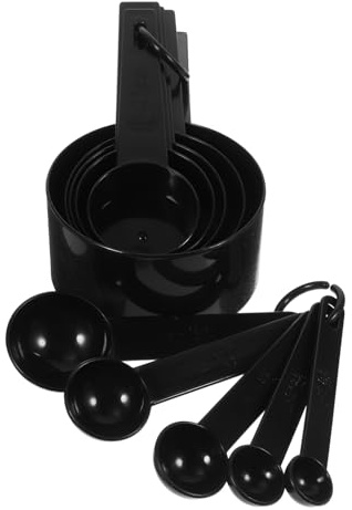 Holibanna Medidoras De Cocina Con Escala 10 Piezas Tamaño Pequeño Negro Herramienta De Medición Para Hornear y Preparación De Alimentos Uso Doméstico