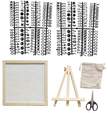 Colcolo Filzbriefbrett mit Stand 10 x 10 rustikaler Schreibtisch Ornament Changable Message Board für Hochzeitsbüro Geburtstagsheimdekoration, Weiß