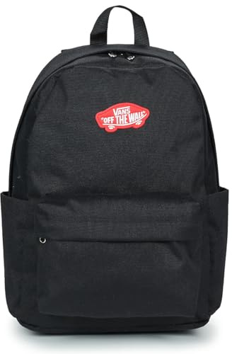Vans Mochila unisex Old Skool Grom, color negro y chile, mediana, Negro y chile, M