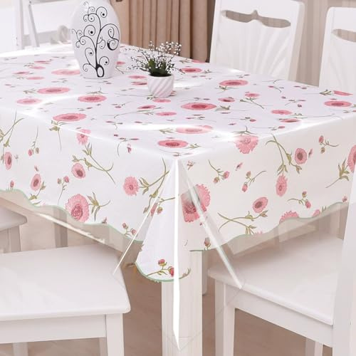 DASIAUTOEM Tischfolie Durchsichtig, Tischdecke Transparent Abwaschbar, PVC Transparente Tischdecke Tischschutz Folie 0.13mm Dicke Nicht Verformbar, Bietet Schutz für Familie (Transparente, 100x180cm)