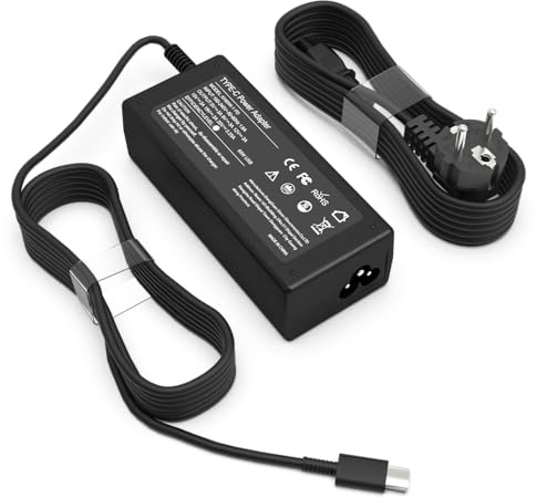 Universel 65W Chargeur USB C Ordinateur Portable, Adaptateur USB-C pour Lenovo ThinkPad T14 E16 X1 L14 L15/Yoga/Thinkbook HP Dell Samsung Acer XiaoMi Huawei Matebook Cordon Adaptateur Secteur Type C