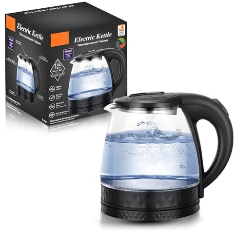 Bouilloire Électrique 1,2 L, Inox Et Verre, Petit Appareil Ménager For Faire Bouillir De L'eau
