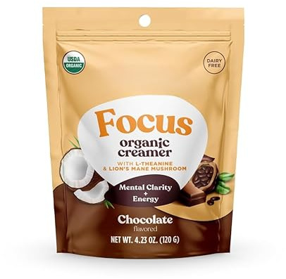 Cacao Coconut Coffee Creamer Powder, Organic Non Dairy Coffee Creamer with Vitamin B12, Chocolate Flavour Superfood Creamer 120g