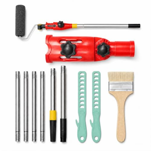 WEFHEF Mehrwinkel Pinsel Verlängerung, 1.7M Farbpinsel Verlängerung Multi Angle Paint Brush Extende Pinselverlängerung Farbroller Verlängerungsstange für Hohe Decken, Wände, Dekorationen