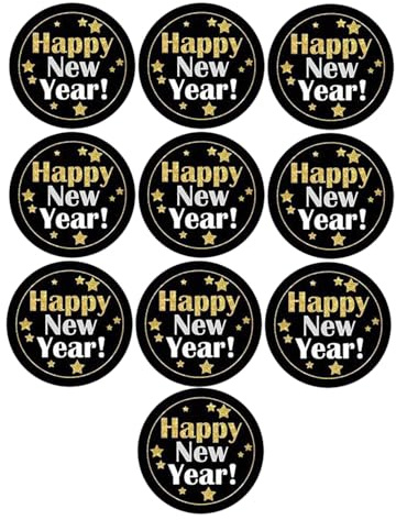 120 Stück Silvester Deko Runde Geschenkaufkleber,Aufkleber Glücksbringer Silvester Party Deko 2026,4 cm Aufkleber Neujahr,Frohes Neues Jahr 2026,Modisch Happy New Year Für Neujahrskarten Geschenkboxen