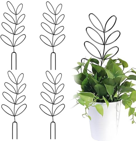 JUGUTA Support Décoratif Pour Plantes Grimpantes, Treillis En Métal Pour Plantes En Pot, Treillis Plante Grimpante Exterieur, 4 Pièces Treilli Jardin Pour Plantes Grimpantes, Treillis Pour Plantes