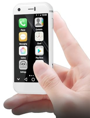 Longben Mini-Smartphone 3G, Mini-TéLéPhone DéBloqué, Android 9.0, Double SIM, Petit TéLéPhone avec Batterie De 600 mAh, 2 Go + 16 Go (Blanc)