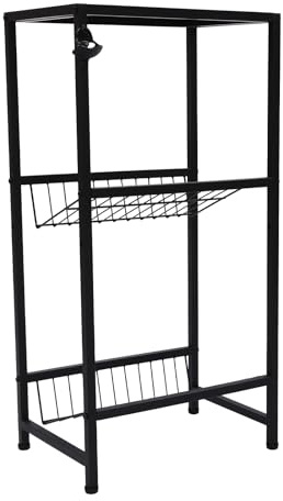panfudongk Scaffale per casse di bevande, 3 livelli, in metallo, altezza regolabile, per cucina, dispensa, ristorante